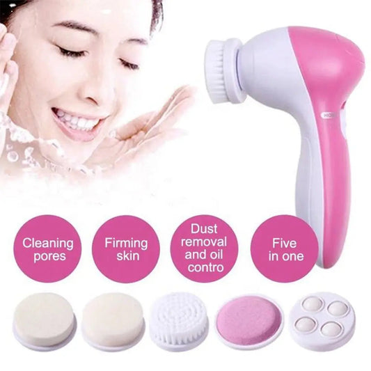 Electric Facial Cleaner 5 IN 1 Face Cleansing Brush Wash Machine Spa Skin Care Massager Blackhead Cleaning Facial Cleanser Tools Greenset59 Shop