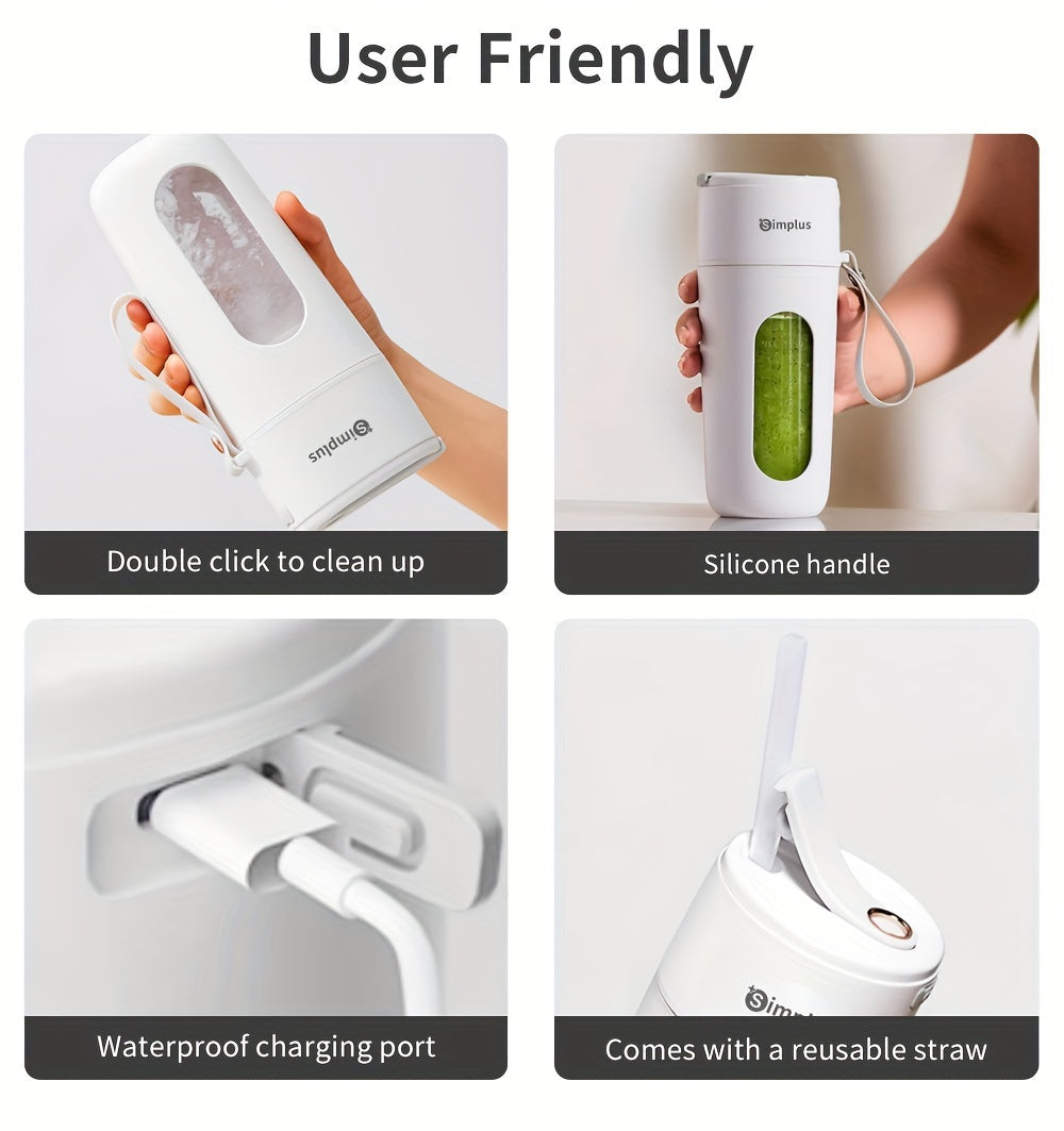 Simplus Portable Blender - 13.53oz Capacity, Quick Ice Crush in 38 Seconds, Stainless Steel Blades, USB Rechargeable, Easy Clean, Compact Kitchen Gadget Greenset59 Shop