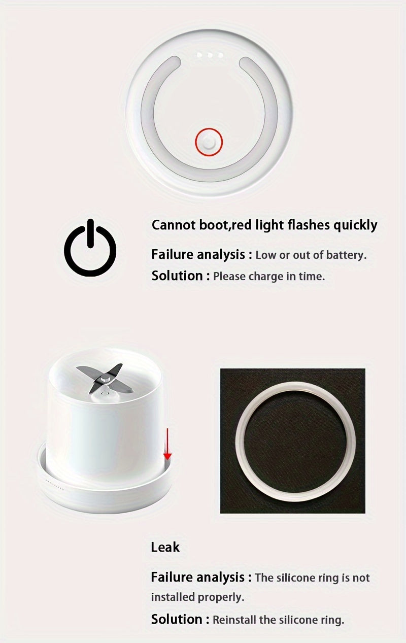 Mini Blender Portable 350ml Sans Fil USB - Mixeur Fruits Rechargeable Gisay