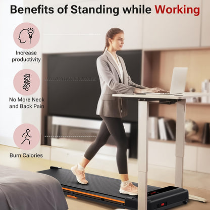 Kerdom 1pc Under-Desk Treadmill, 2-in-1 Portable Running Machine, For Home & Office Use, With Remote Control, 265lbs Capacity, For Walking & Jogging Greenset59 Shop