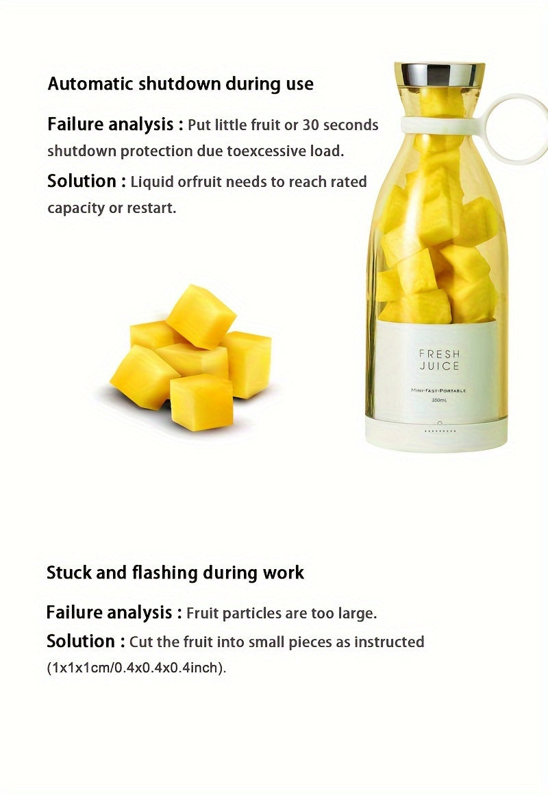 Mini Blender Portable 350ml Sans Fil USB - Mixeur Fruits Rechargeable Gisay