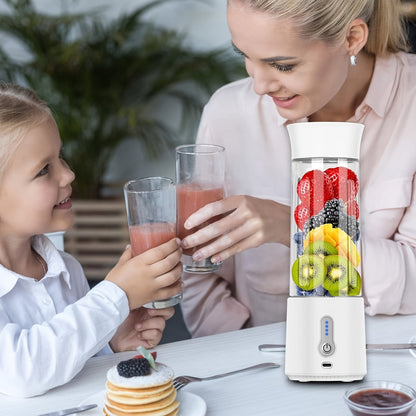 17oz 500ml 4000mAh Portable Blender, Electric Juicer with 6 Blades, Rechargeable Personal Size for Shakes & Smoothies, Mini Juicer Mixer with Extra Handle Lid for Gym Travel Sports Outgoing Kitchen-White Greenset59 Shop