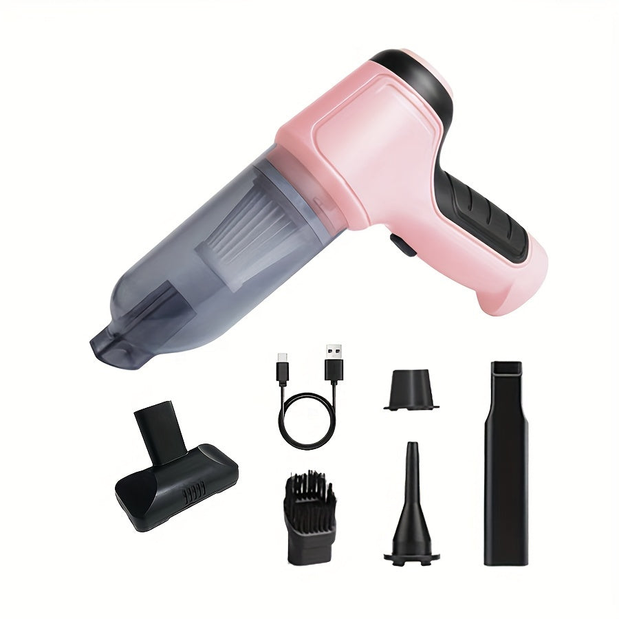3-in-1 Pink Portable Handheld Wireless Vacuum Cleaner - Compact Car Vacuum with Strong Suction Power for Dry and Wet Cleaning - Cordless, Lightweight, and Easy to Use for Car Interiors and Tight Spaces Greenset59 Shop