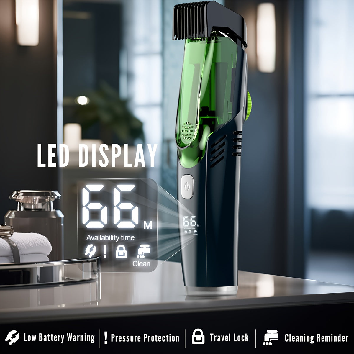 Men's Beard Shaver Groin & Body Grooming Trimmer Professional Cordless Hair Clipper With Vacuum Cleaner Father's Day Gift Greenset59 Shop