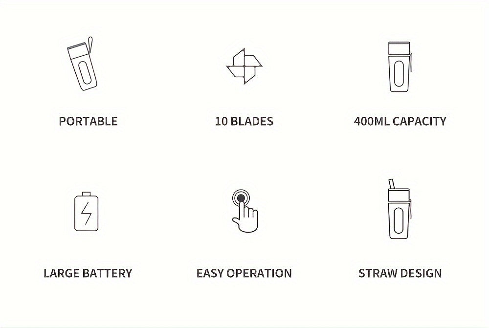 Simplus Portable Blender - 13.53oz Capacity, Quick Ice Crush in 38 Seconds, Stainless Steel Blades, USB Rechargeable, Easy Clean, Compact Kitchen Gadget Greenset59 Shop