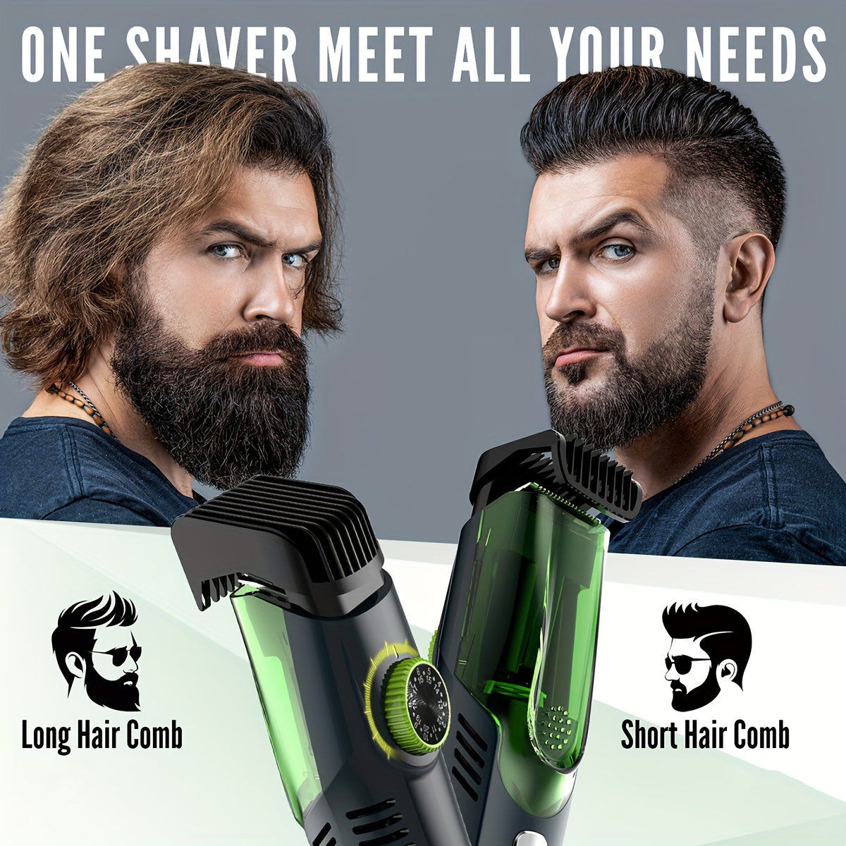 Men's Beard Shaver Groin & Body Grooming Trimmer Professional Cordless Hair Clipper With Vacuum Cleaner Father's Day Gift Greenset59 Shop