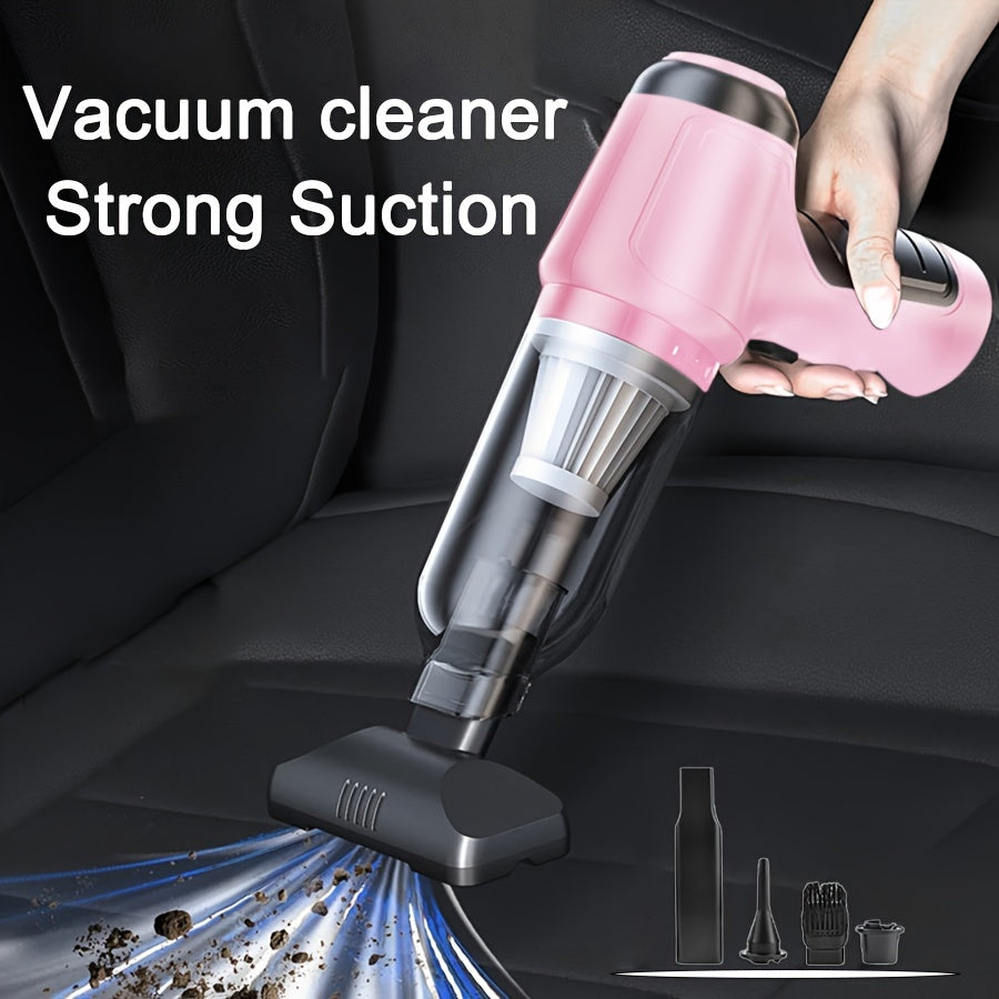 3-in-1 Pink Portable Handheld Wireless Vacuum Cleaner - Compact Car Vacuum with Strong Suction Power for Dry and Wet Cleaning - Cordless, Lightweight, and Easy to Use for Car Interiors and Tight Spaces Greenset59 Shop