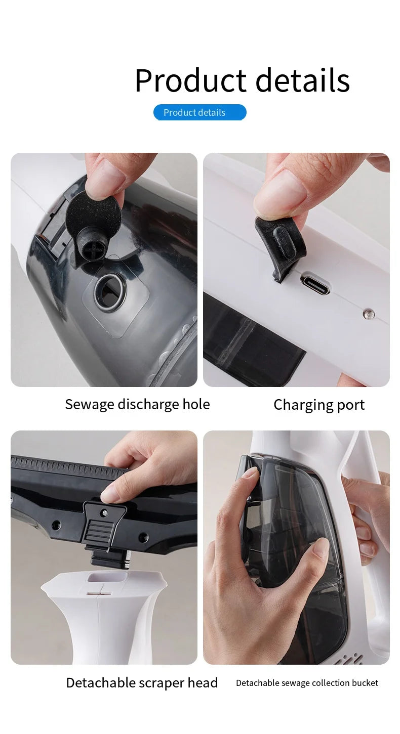 Multifunctional Electric Cordless Window Cleaner Machine White Cordless Rechargeable Automatic Portable Glass Cleaner Tools Greenset59 Shop