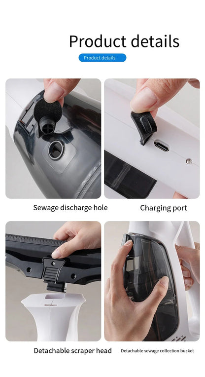 Multifunctional Electric Cordless Window Cleaner Machine White Cordless Rechargeable Automatic Portable Glass Cleaner Tools Greenset59 Shop