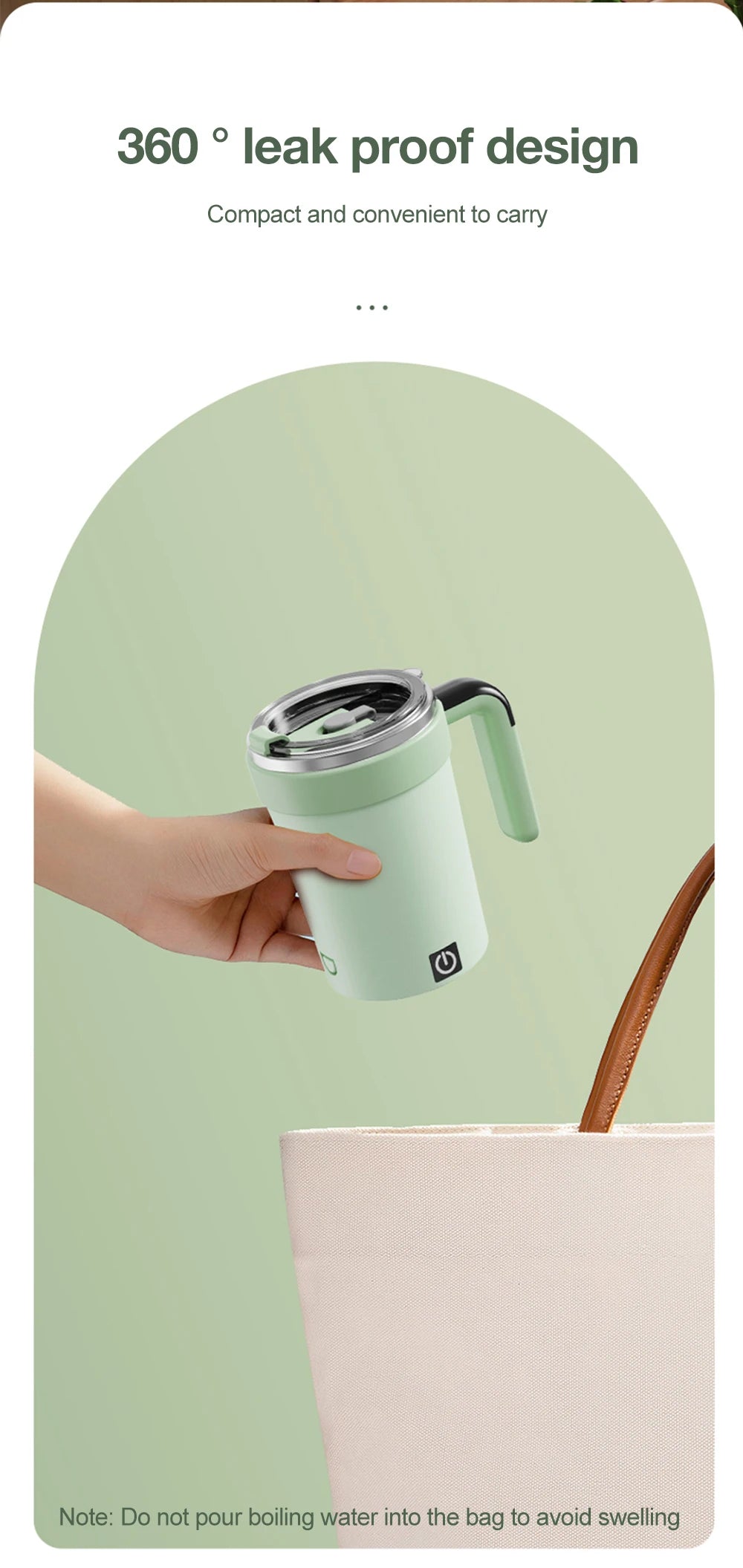 Automatic Stirring Cup Rechargeable Magnetic Mixer Electric Stirring Mugs Stainless Steel Coffee Mug Rotating Magnetic Tumbler Greenset59 Shop