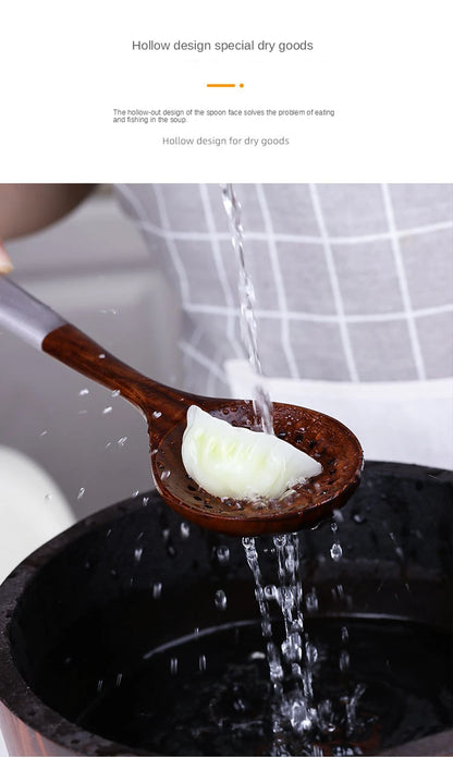 Eco-Friendly Teak Wood Cooking Utensil Set - Spatula & Rice Scoop