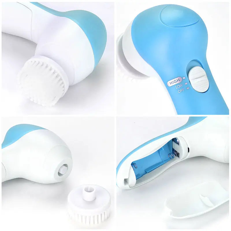 Electric Facial Cleaner 5 IN 1 Face Cleansing Brush Wash Machine Spa Skin Care Massager Blackhead Cleaning Facial Cleanser Tools Greenset59 Shop