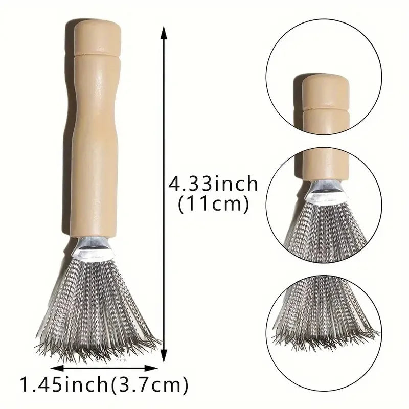 3pcs Hair Brush Cleaner Tool Set Wooden Handle Mini Hair Dirt Remover Brushes with Metal Wire Rake for Removing Hairs Dust Dirt Greenset59 Shop