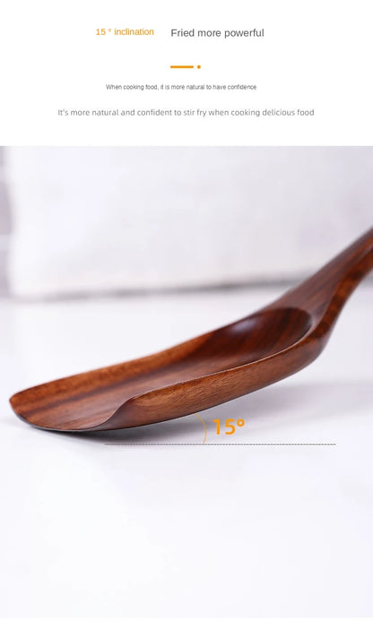 Eco-Friendly Teak Wood Cooking Utensil Set - Spatula & Rice Scoop