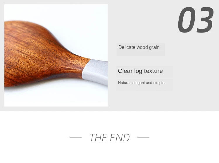 Eco-Friendly Teak Wood Cooking Utensil Set - Spatula & Rice Scoop