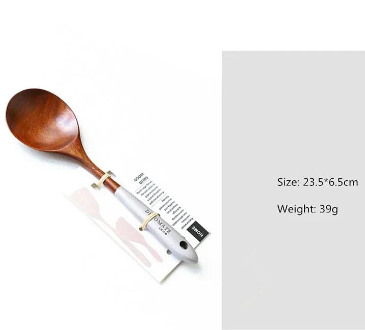 Eco-Friendly Teak Wood Cooking Utensil Set - Spatula & Rice Scoop