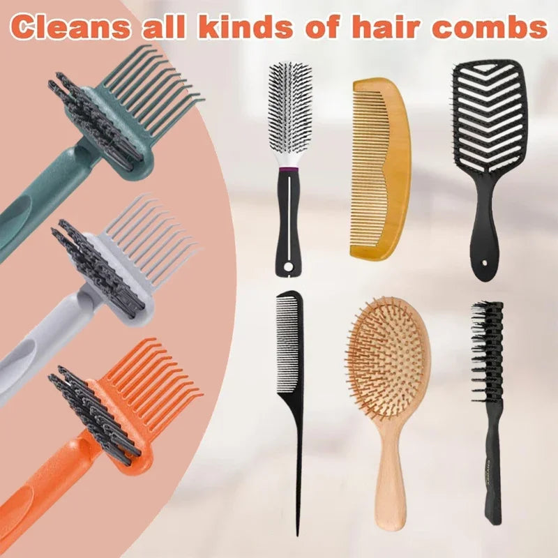 Dual-Action Hair Comb And Brush Cleaning Tool - Hairbrush Cleaner Rake with Brush Cleaning Solution for Salon Quality Care Greenset59 Shop