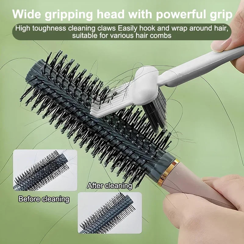 Dual-Action Hair Comb And Brush Cleaning Tool - Hairbrush Cleaner Rake with Brush Cleaning Solution for Salon Quality Care Greenset59 Shop