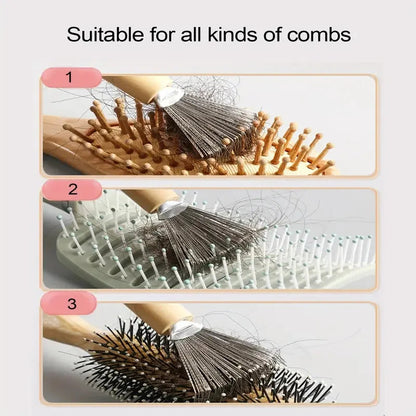3pcs Hair Brush Cleaner Tool Set Wooden Handle Mini Hair Dirt Remover Brushes with Metal Wire Rake for Removing Hairs Dust Dirt Greenset59 Shop
