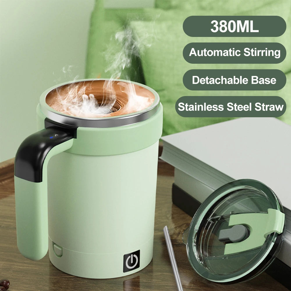 Automatic Stirring Cup Rechargeable Magnetic Mixer Electric Stirring Mugs Stainless Steel Coffee Mug Rotating Magnetic Tumbler Greenset59 Shop