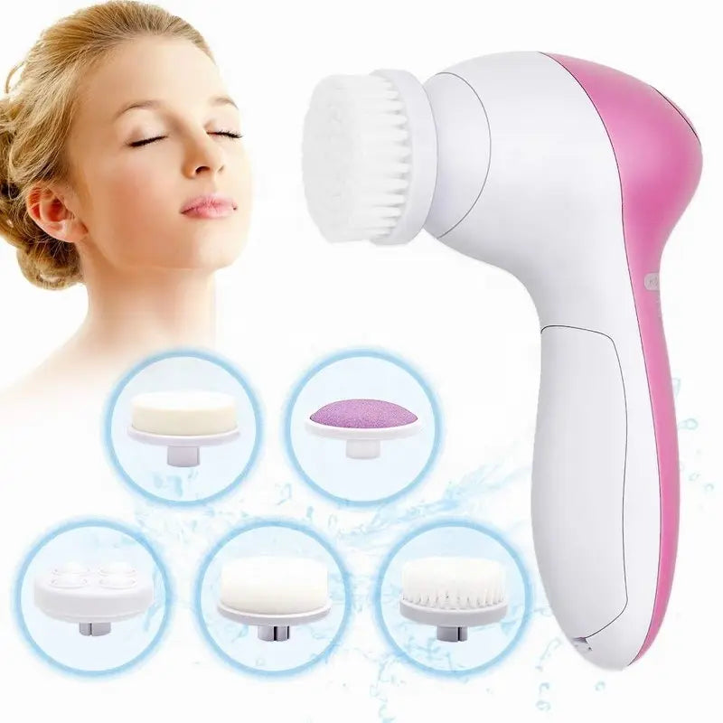 Electric Facial Cleaner 5 IN 1 Face Cleansing Brush Wash Machine Spa Skin Care Massager Blackhead Cleaning Facial Cleanser Tools Greenset59 Shop
