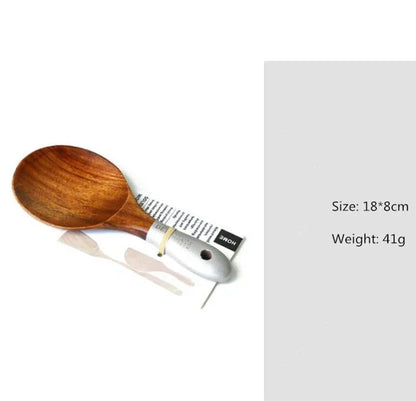 Eco-Friendly Teak Wood Cooking Utensil Set - Spatula & Rice Scoop
