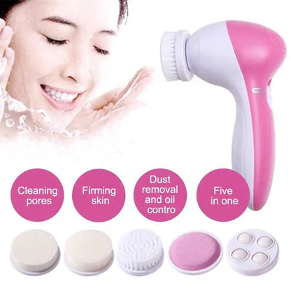 Electric Facial Cleaner 5 IN 1 Face Cleansing Brush Wash Machine Spa Skin Care Massager Blackhead Cleaning Facial Cleanser Tools Greenset59 Shop