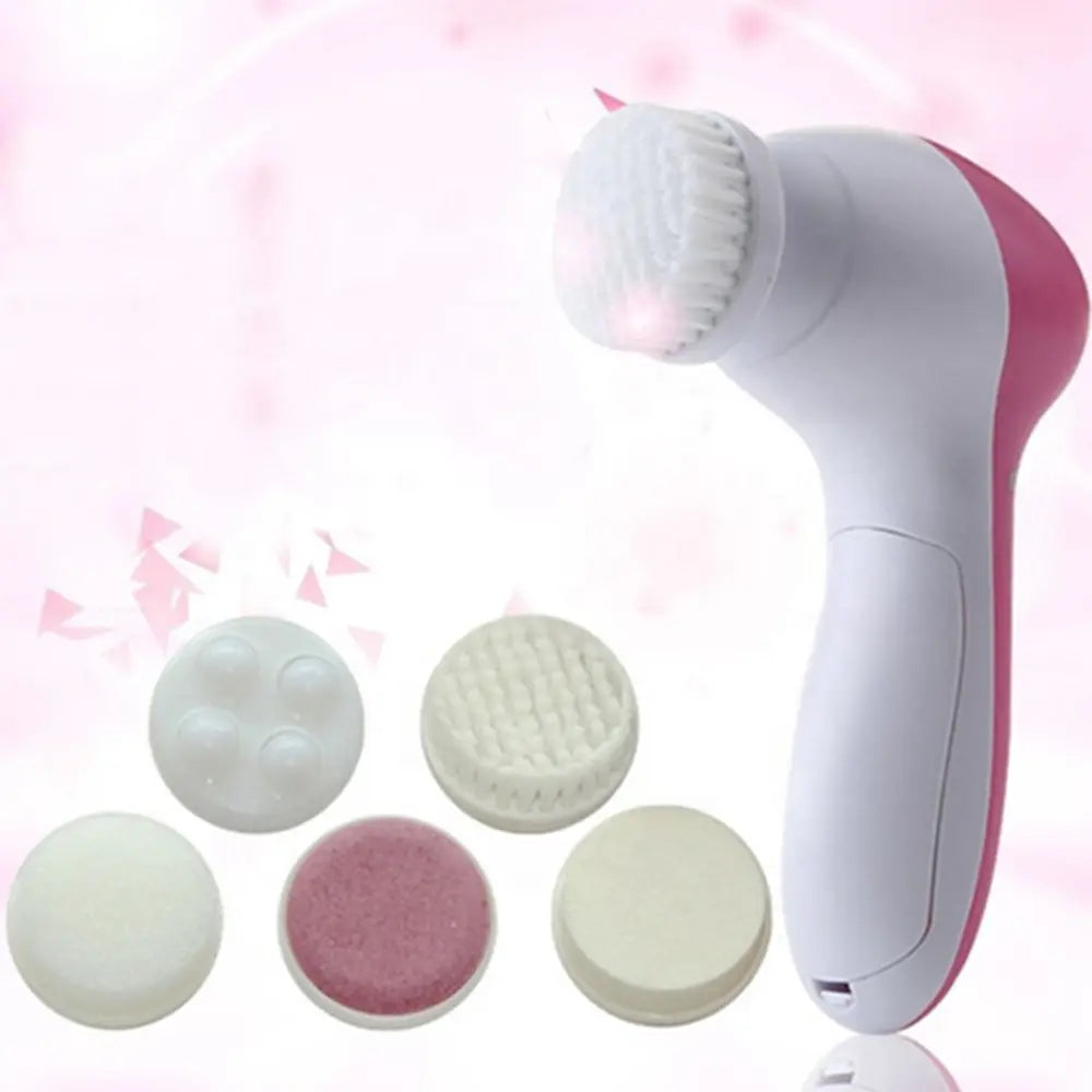 Electric Facial Cleaner 5 IN 1 Face Cleansing Brush Wash Machine Spa Skin Care Massager Blackhead Cleaning Facial Cleanser Tools Greenset59 Shop