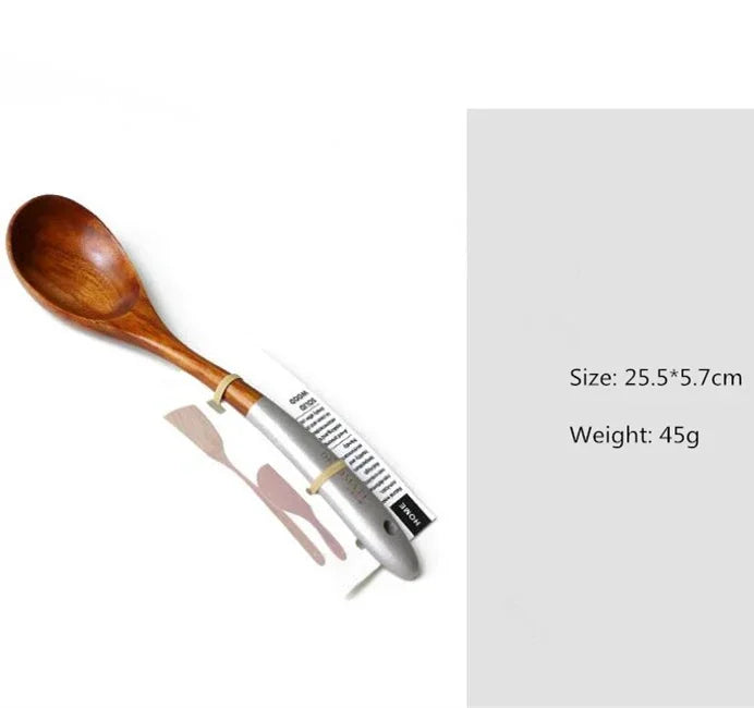 Eco-Friendly Teak Wood Cooking Utensil Set - Spatula & Rice Scoop
