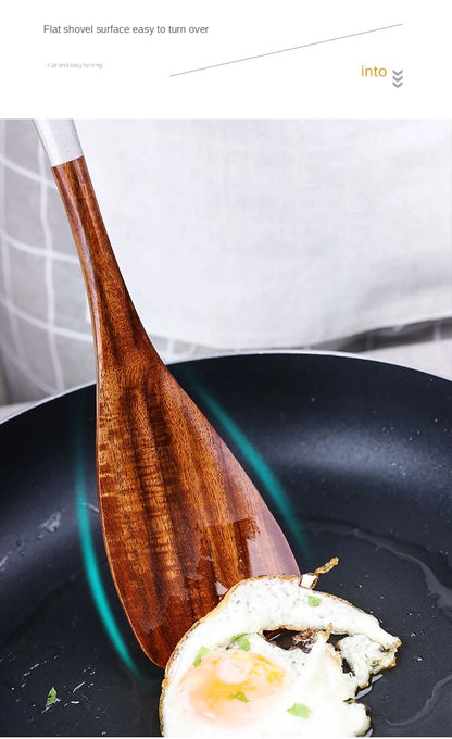 Eco-Friendly Teak Wood Cooking Utensil Set - Spatula & Rice Scoop