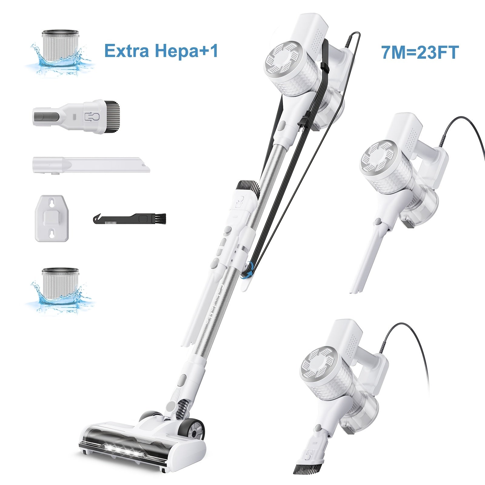 Corded Vacuum Cleaner, Powerful 20Kpa Suction, With LED Light, 6-in-1 Corded Stick Vacuum Cleaner, Suitable For Pet Hair On Carpets And Hard Floors, 600-watt Handheld Vacuum Cleaner Greenset59 Shop