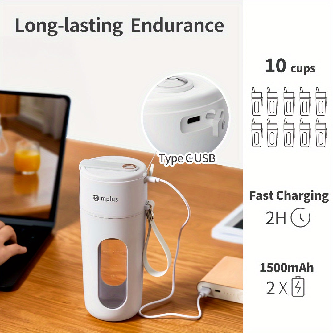 Simplus Portable Blender - 13.53oz Capacity, Quick Ice Crush in 38 Seconds, Stainless Steel Blades, USB Rechargeable, Easy Clean, Compact Kitchen Gadget Greenset59 Shop