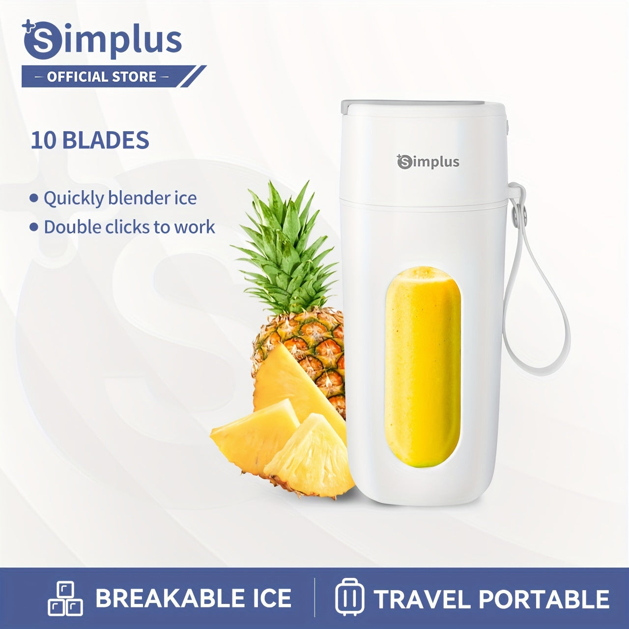 Simplus Portable Blender - 13.53oz Capacity, Quick Ice Crush in 38 Seconds, Stainless Steel Blades, USB Rechargeable, Easy Clean, Compact Kitchen Gadget Greenset59 Shop