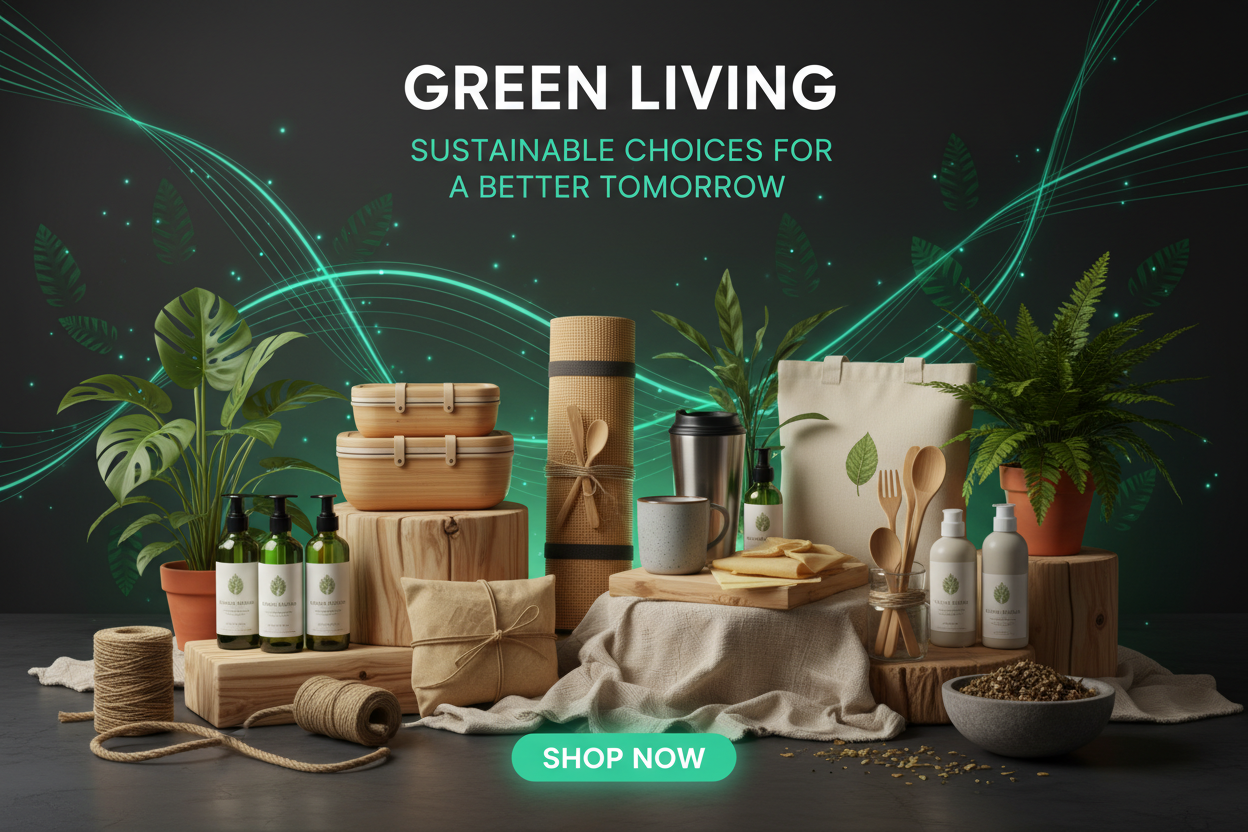 Eco-friendly sustainable products mobile banner