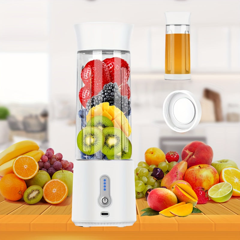 17oz 500ml 4000mAh Portable Blender, Electric Juicer with 6 Blades, Rechargeable Personal Size for Shakes & Smoothies, Mini Juicer Mixer with Extra Handle Lid for Gym Travel Sports Outgoing Kitchen-White Greenset59 Shop